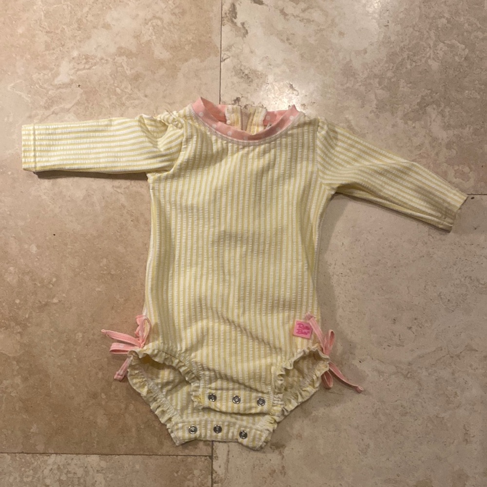 3-6 month baby bathing suit with diaper snaps